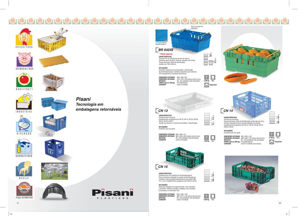 Contentor específico para sistemas ETR (Equipamento Transitável Retornável).