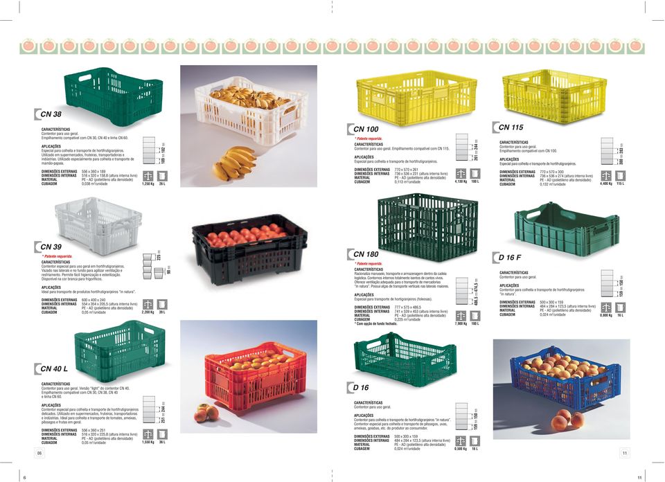 770 x 570 x 261 736 x 536 x 231 (altura interna livre) 0,113 m3/unidade 4,130 Kg 39 L 300 mm 283 mm 770 x 570 x 300 736 x 536 x 274 (altura interna livre) 0,132 m3/unidade 4,400 Kg 115 L 0,800 Kg 16