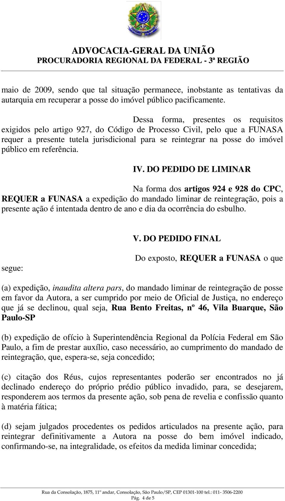 referência. IV.