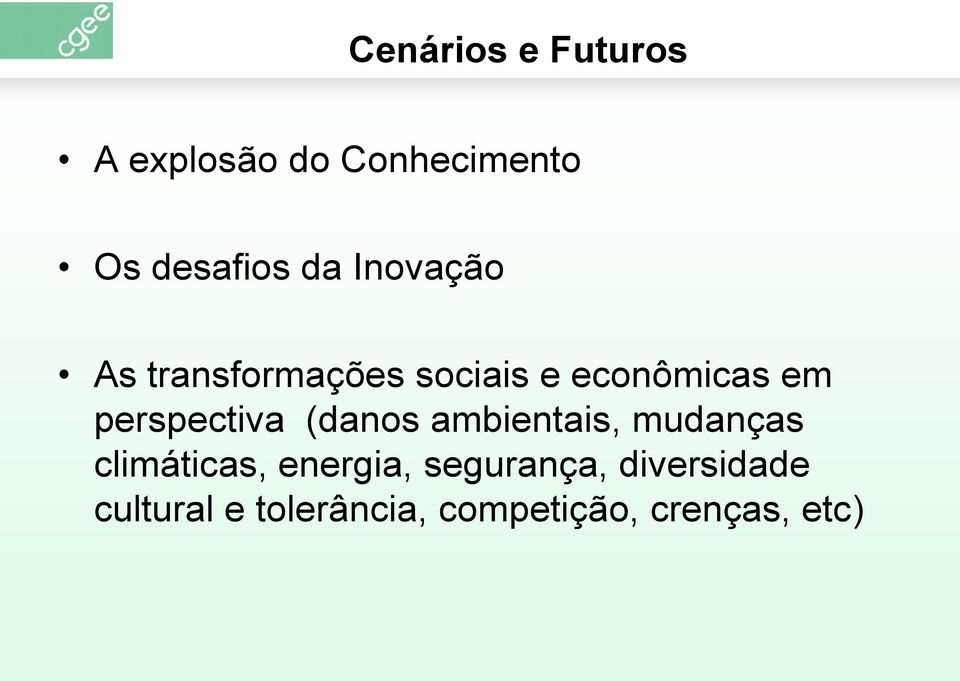 perspectiva (danos ambientais, mudanças climáticas, energia,