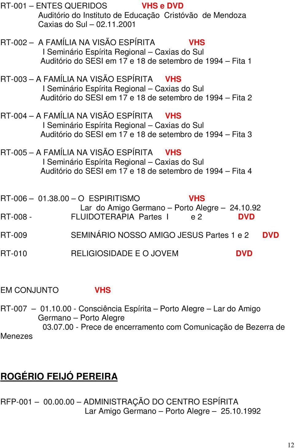 Regional Caxias do Sul Auditório do SESI em 17 e 18 de setembro de 1994 Fita 2 RT-004 A FAMÍLIA NA VISÃO ESPÍRITA I Seminário Espírita Regional Caxias do Sul Auditório do SESI em 17 e 18 de setembro