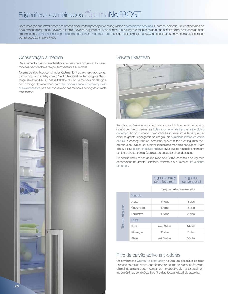 Partindo deste princípio, a Balay apresenta a sua nova gama de frigoríficos combinados Óptima No-Frost.