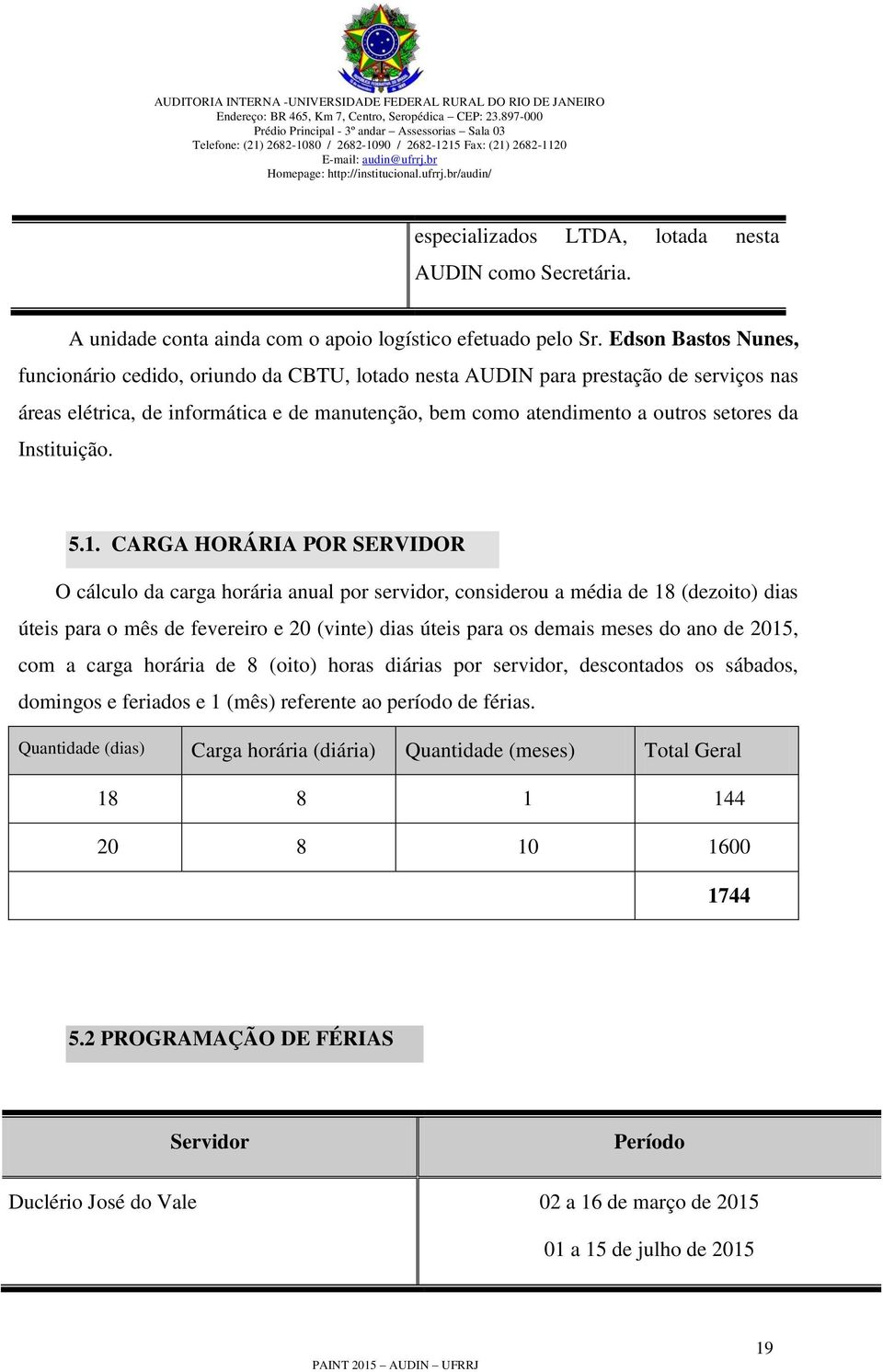 Instituição. 5.1.