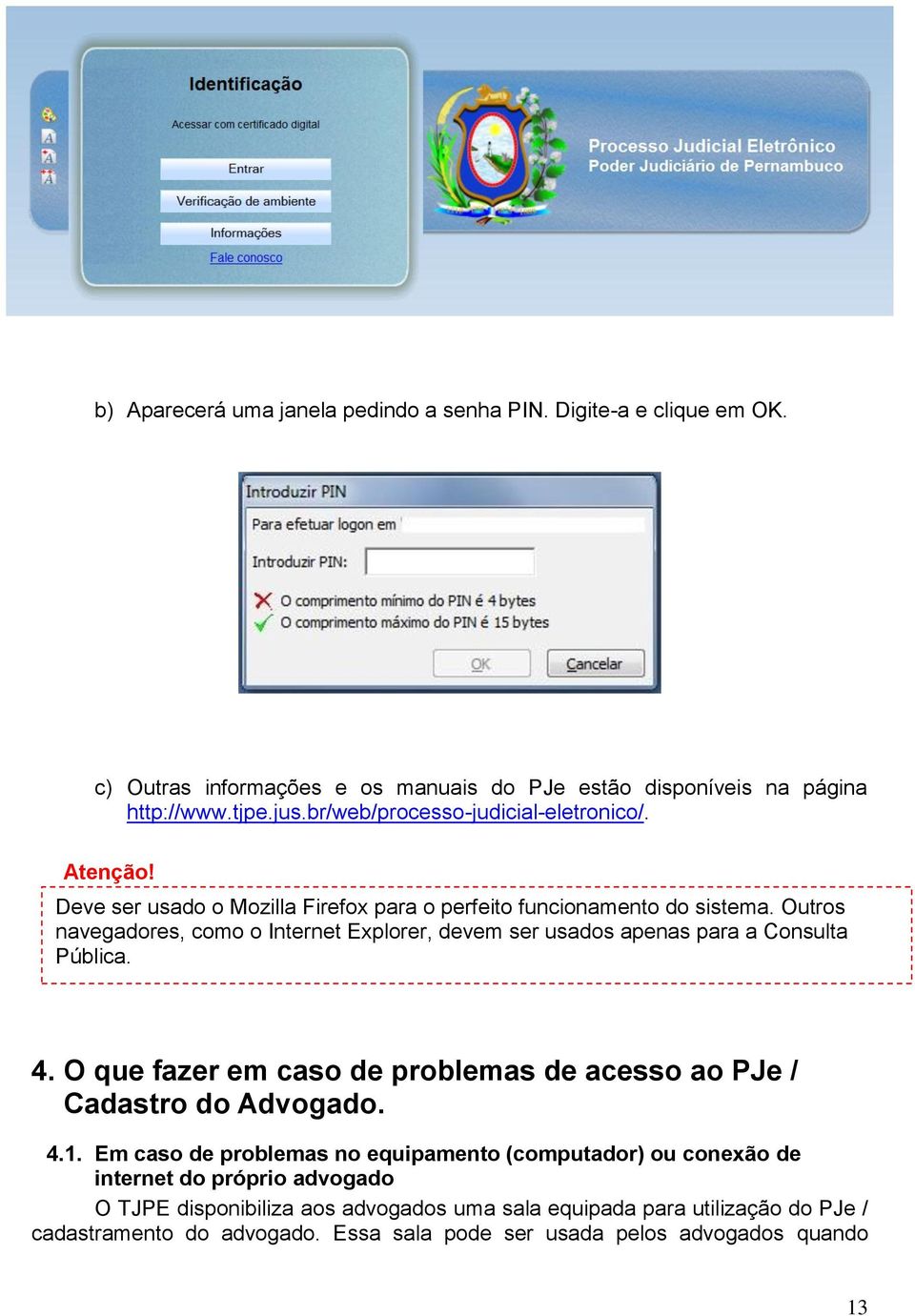 Outros navegadores, como o Internet Explorer, devem ser usados apenas para a Consulta Pública. Para criar uma sala de audiência, clicar na aba Formulário: 4.