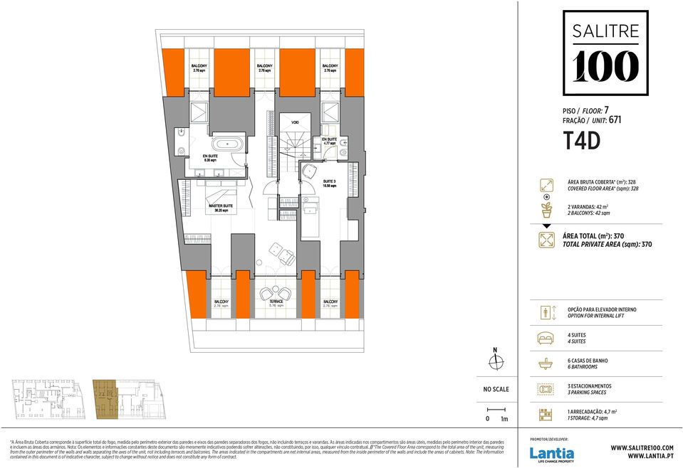 AREA (sqm): 370 OPÇÃO PARA ELEVADOR ITERO OPTIO FOR ITERAL LIFT 4 SUITES 4 SUITES 6 CASAS