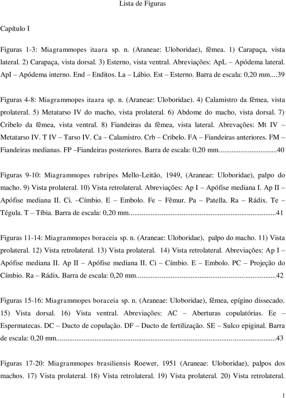 4) Calamistro da fêmea, vista prolateral. 5) Metatarso IV do macho, vista prolateral. 6) Abdome do macho, vista dorsal. 7) Cribelo da fêmea, vista ventral. 8) Fiandeiras da fêmea, vista lateral.