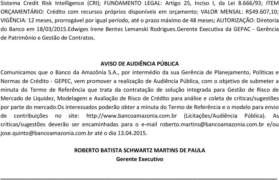 Gerente Executiva da GEPAC