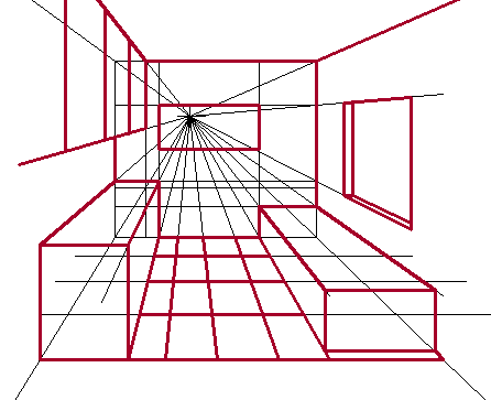 24 8- Desenhos em perspectiva Desenho em perspectiva é a técnica de representação de um objeto real em suas três dimensões no plano bidimensional.