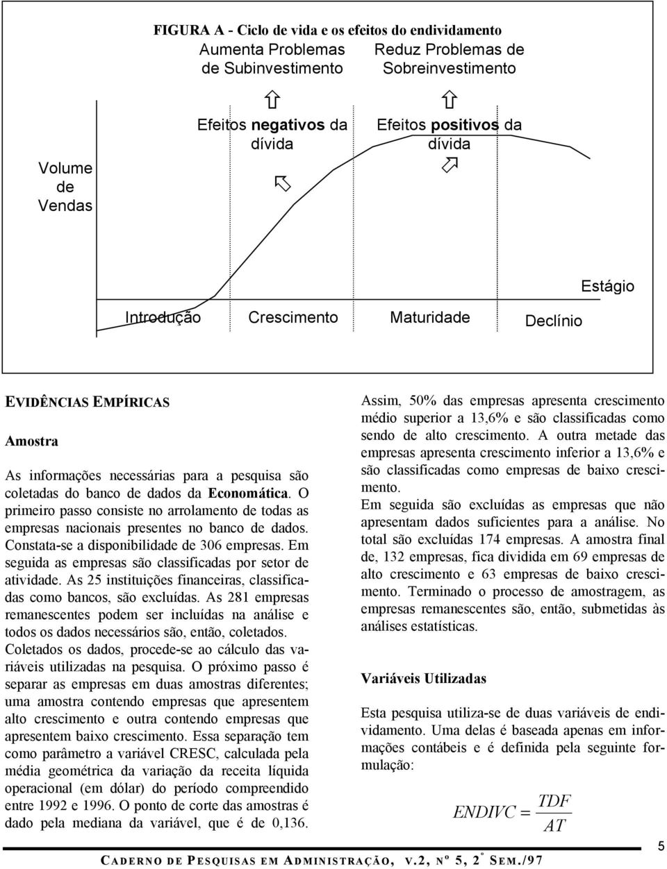 O primeiro passo consiste no arrolamento de todas as empresas nacionais presentes no banco de dados. Constata-se a disponibilidade de 306 empresas.