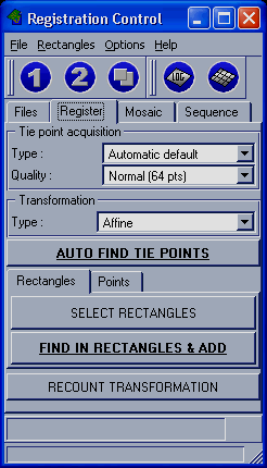 Interface gráfica do sistema Busca de pontos de controle 1) Identificação de pontos