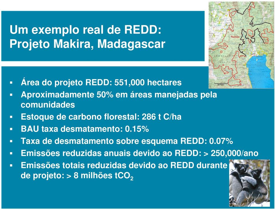 taxa desmatamento: 0.15% Taxa de desmatamento sobre esquema REDD: 0.