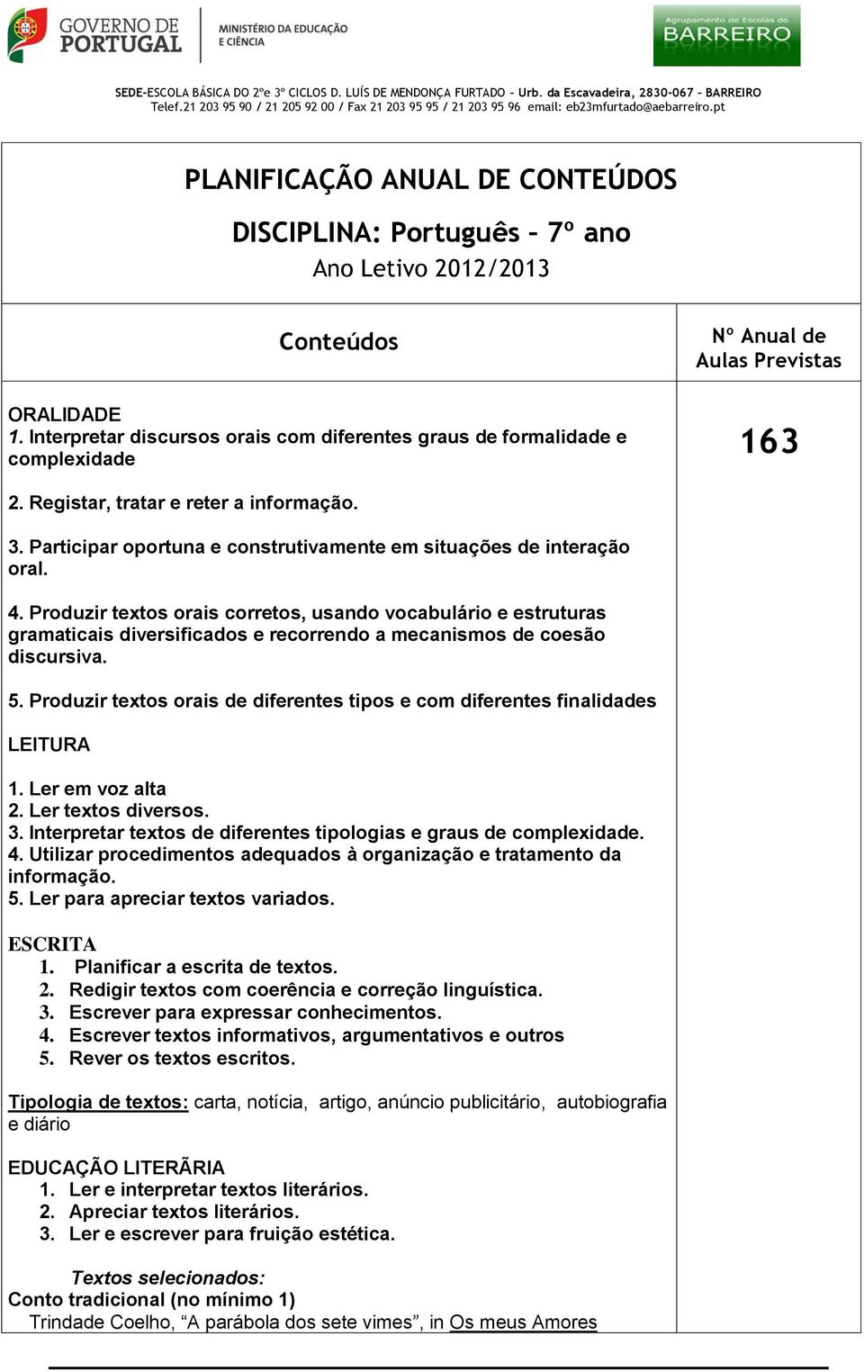 Participar oportuna e construtivamente em situações de interação oral. 4.