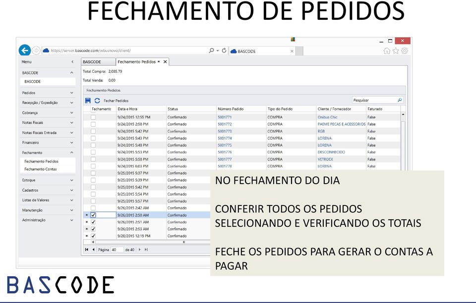 SELECIONANDO E VERIFICANDO OS TOTAIS