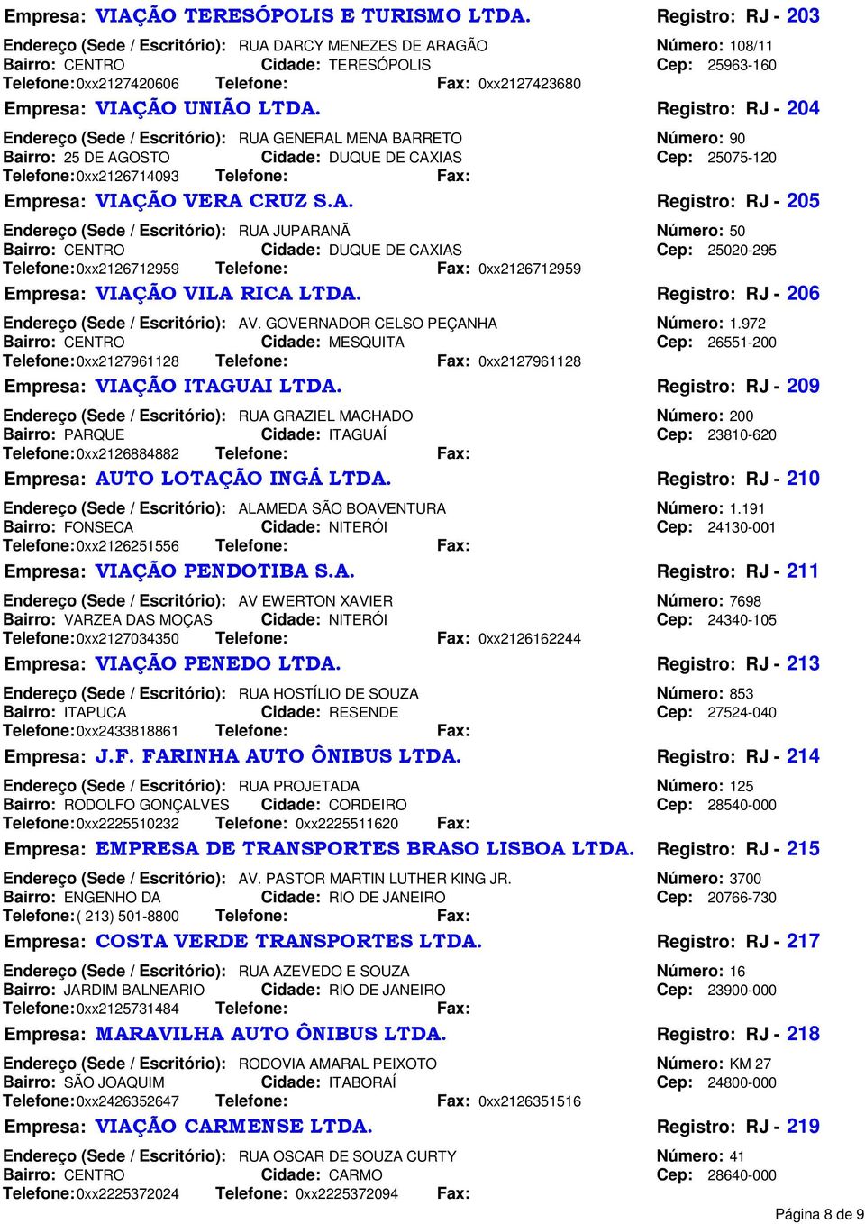 Empresa: VIAÇÃO UNIÃO LTDA.