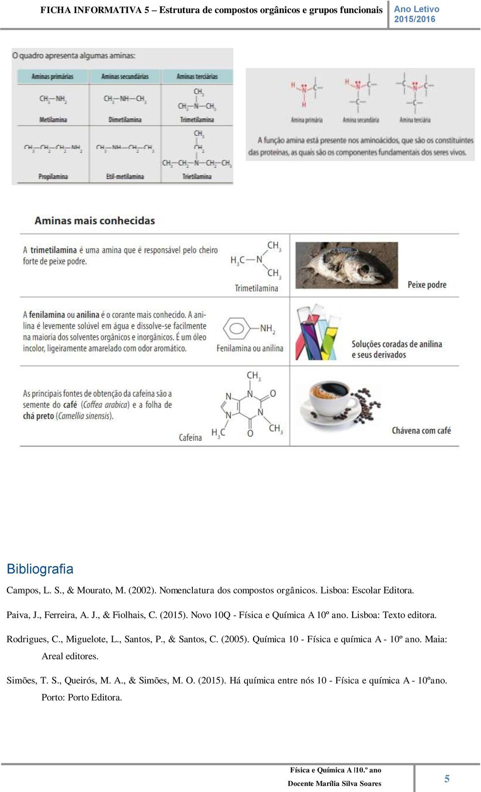 , Miguelote, L., Santos, P., & Santos, C. (2005). Química 10 - Física e química A - 10º ano. Maia: Areal editores.