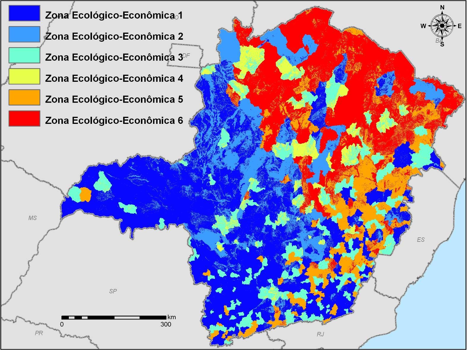 ZEE = Carta de Vulnerabilidade Ambiental X Carta de Potencial Social Z1- alto potencial social em terras de baixa vulnerabilidade Z2 alto potencial social em terras de alta vulnerabilidade Z3 médio