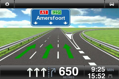 Orientação de pista avançada Sobre Orientação de pista avançada O TomTom App mostra a rua que você deve tomar para ajudá-lo a se preparar para cruzamentos e saídas