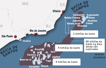 Recursos Minerais: - Petróleo O Sudeste é o maior produtor de petróleo do Brasil. O estado do Rio de Janeiro lidera a produção (80% da produção do país).