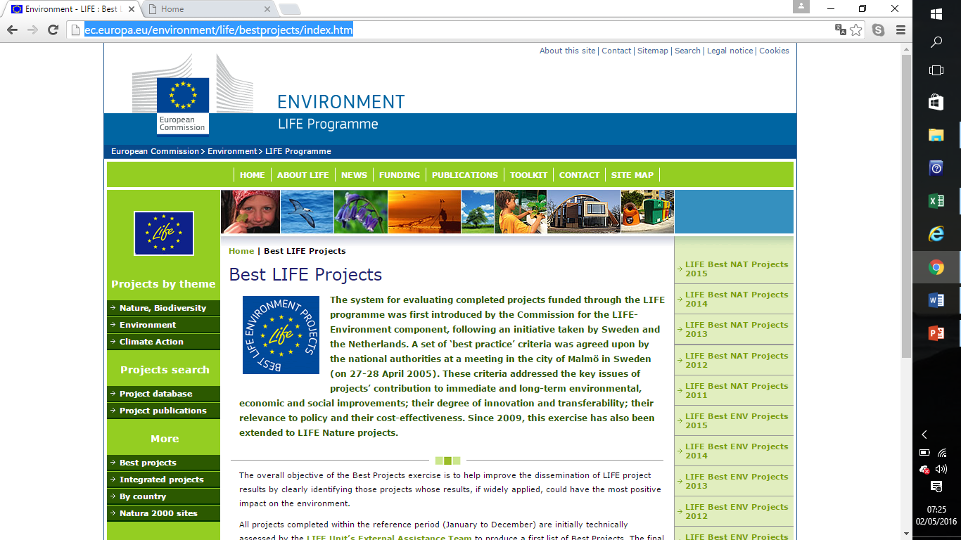 Projetos Best LIFE http://ec.europa.