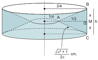 19. a) Como a planificação da superfície lateral de um cone é um setor circular, a planificação da superfície lateral de um tronco de cone (que é a diferença entre um cone maior e um cone menor) é um