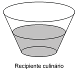 16. (UFMG - 12) Um funil é formado por um tronco de cone e um cilindro circular retos, como representado na figura abaixo Sabe-se que,, e.