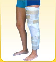 ORTESE IMOBILIZADORA DE JOELHO Para afecções traumáticas do joelho em substituição de aparelho gessado,
