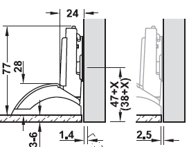 Referência Designação 79C450BT Braço de dobradiça Dobradiça para colar a UV Peso: Par 20KG Modelo: Cristallo 195 Referência 78C4568 Espelho de montagem para