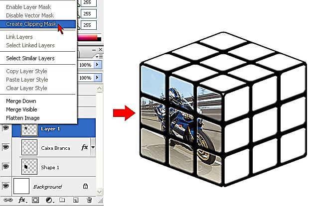 que vai colocar a imagem na face do cubo e atrás dos quadrados.