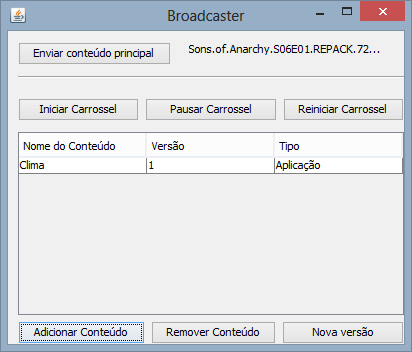A. Tela de configuração Ao iniciar o simulador é exibido primeiramente uma interface (popup) de configuração que bloqueia a tela principal do Broadcaster até que todos os dados sejam preenchidos e