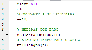 Eemplo Estimar a constante a=0 com ruído de