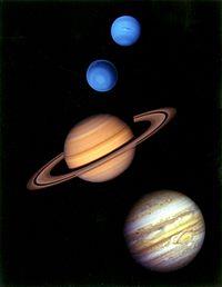 Júpiter, Saturno, Urano