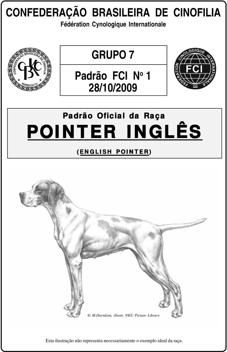 Raça POINTER INGLÊS (ENGLISH POINTER) M.Davidson, illustr.