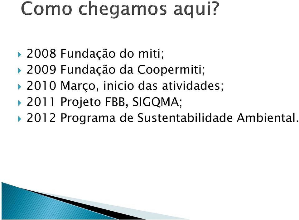 atividades; 2011 Projeto FBB, SIGQMA;