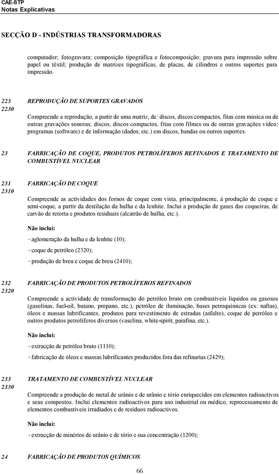 223 REPRODUÇÃO DE SUPORTES GRAVADOS 2230 Compreende a reprodução, a partir de uma matriz, de: discos, discos compactos, fitas com música ou de outras gravações sonoras; discos, discos compactos,