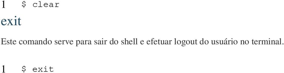 do shell e efetuar logout