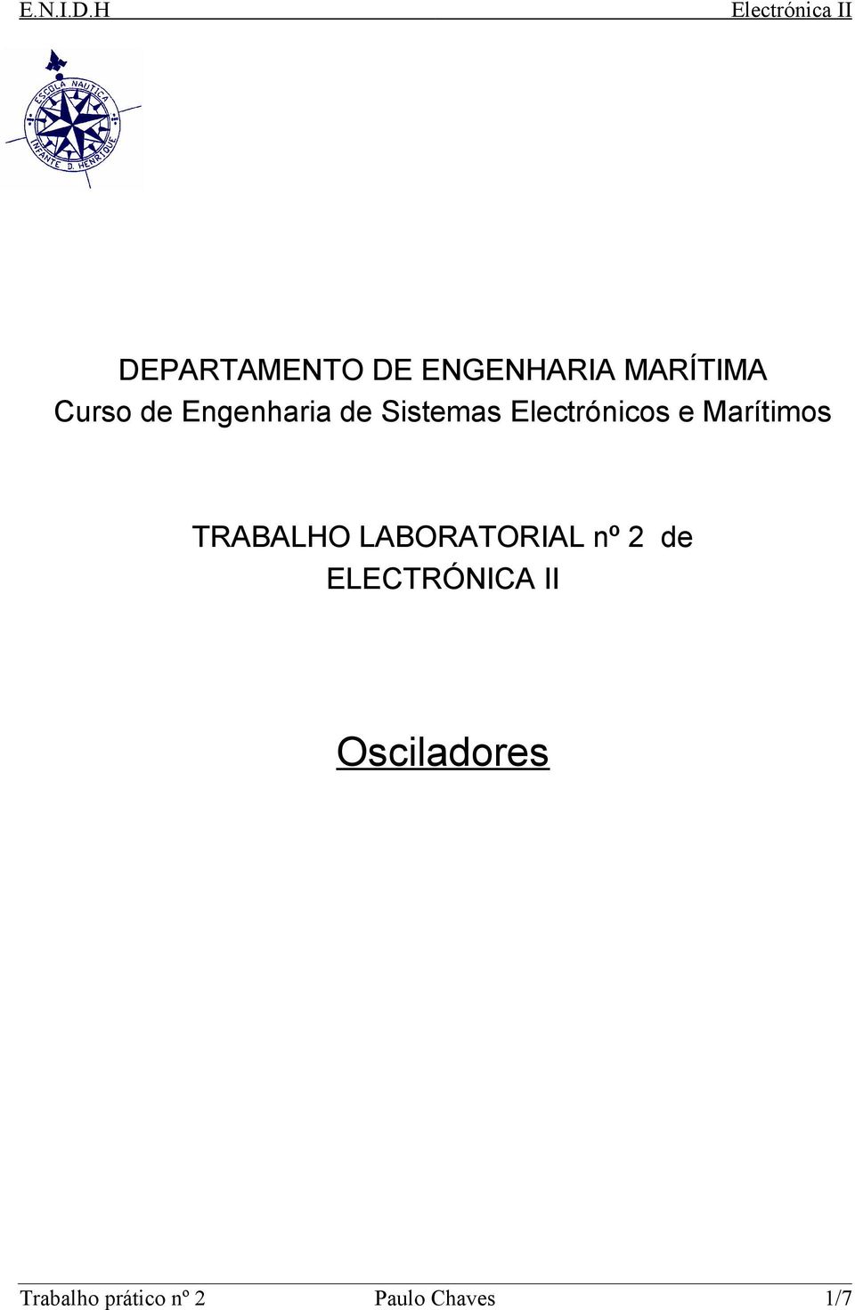 Marítimos TRABALHO LABORATORIAL nº 2 de