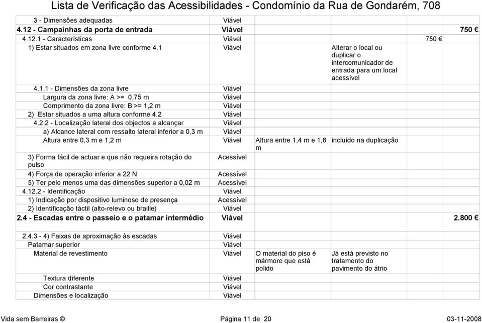 2 4.2.2 - Localização lateral dos objectos a alcançar a) Alcance lateral com ressalto lateral inferior a 0,3 m Altura entre 0,3 m e 1,2 m Altura entre 1,4 m e 1,8 incluído na duplicação m 3) Forma