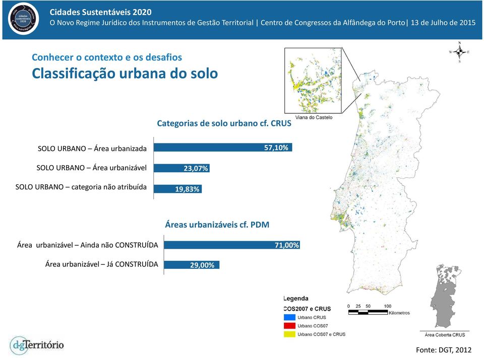 area SOLO URBANO categoria não atribuída URBAN LAND - non qualified 23,07% 19,83% Áreas urbanizáveis cf.