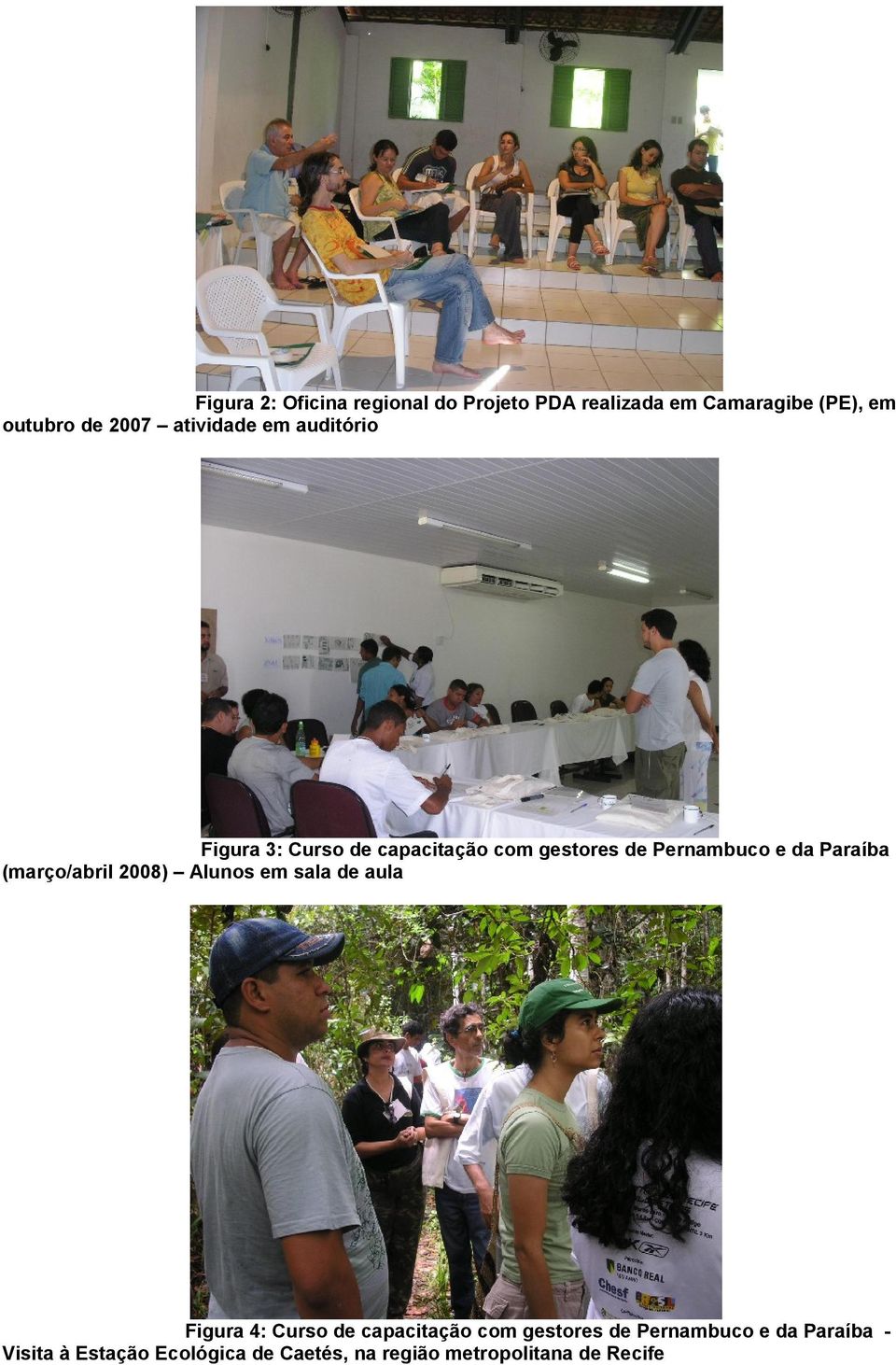Paraíba (março/abril 2008) Alunos em sala de aula Figura 4: Curso de capacitação com