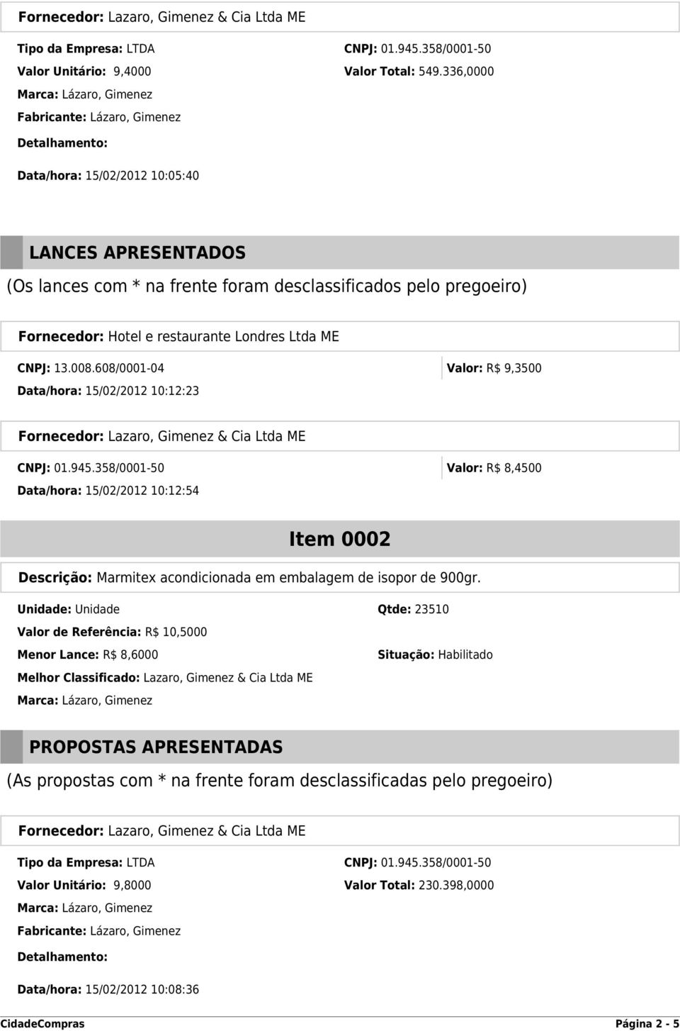 608/0001-04 Valor: R$ 9,3500 Data/hora: 15/02/2012 10:12:23 CNPJ: 01.945.