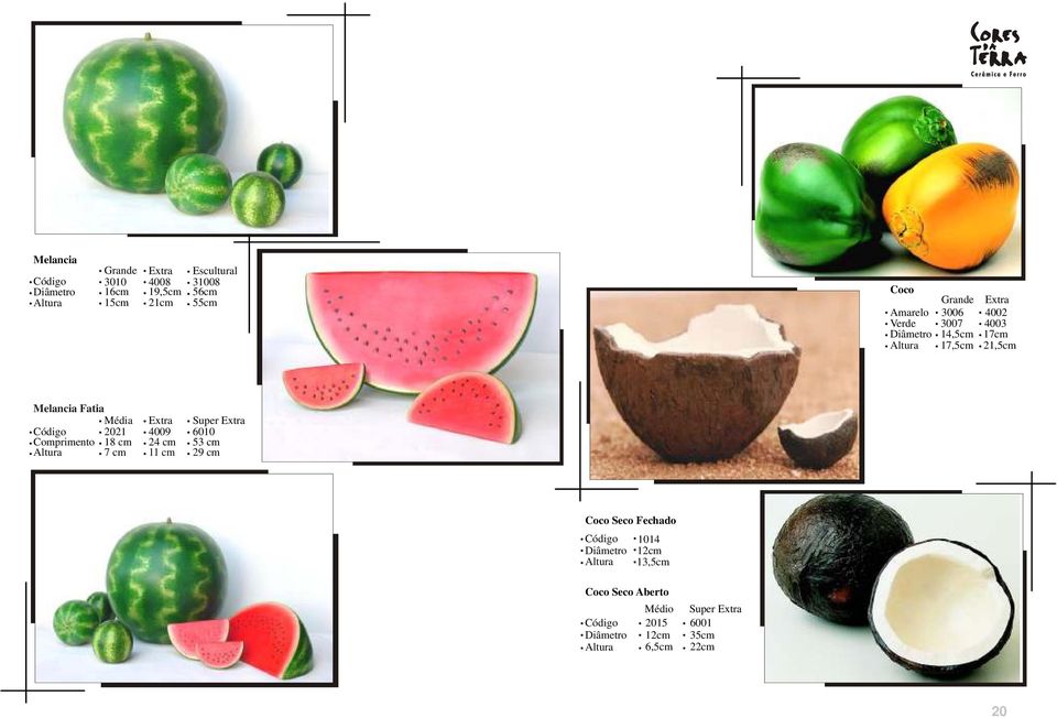 Média 2021 Comprimento 18 cm 7 cm Extra 4009 24 cm 11 cm Super Extra 6010 53 cm 29 cm Coco