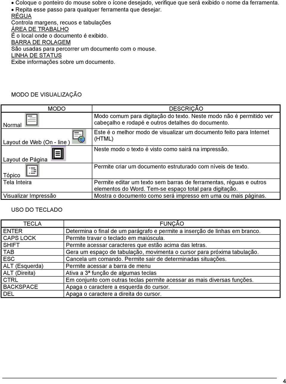 LINHA DE STATUS Exibe informações sobre um documento.