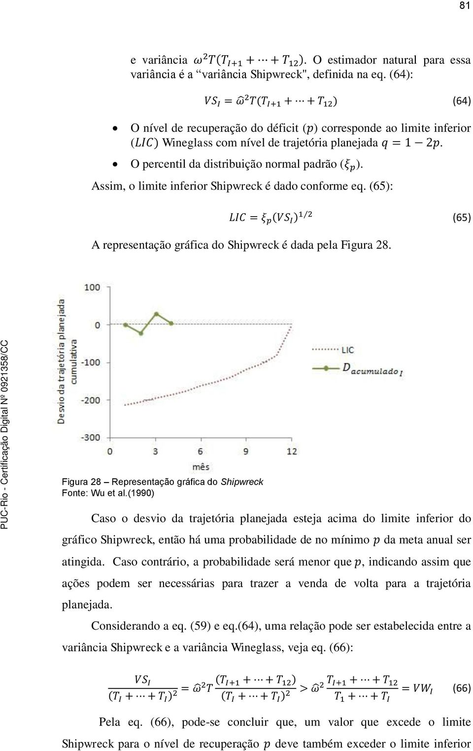 Assim, o limite inferior Shipwreck é dado conforme eq. (65): A representação gráfica do Shipwreck é dada pela Figura 28. (65) Figura 28 Representação gráfica do Shipwreck Fonte: Wu et al.