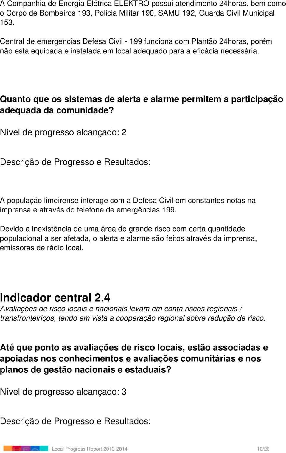 Quanto que os sistemas de alerta e alarme permitem a participação adequada da comunidade?