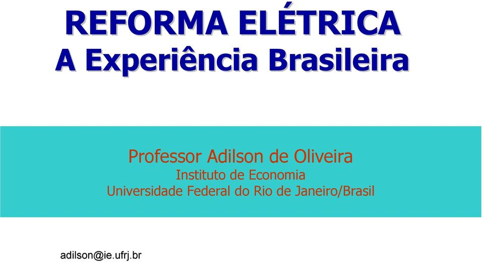 Oliveira Instituto de Economia