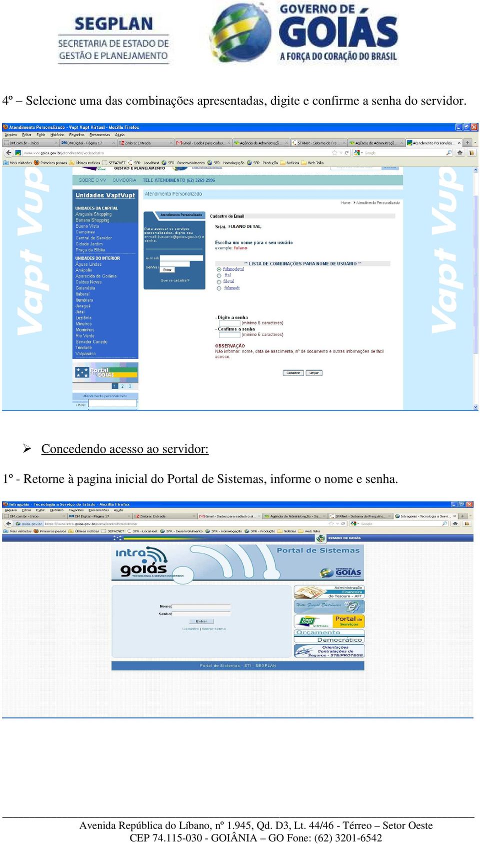 Concedendo acesso ao servidor: 1º - Retorne à