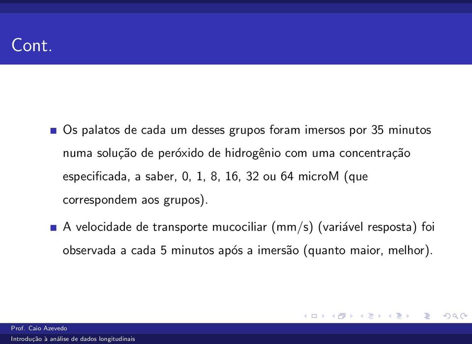 microm (que correspondem aos grupos) A velocidade de transporte mucociliar (mm/s)