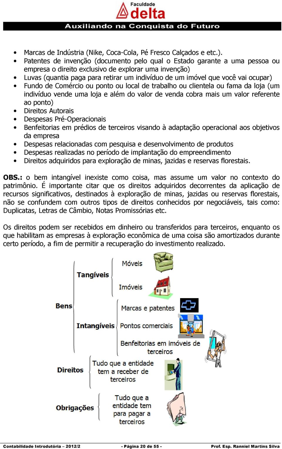 vai ocupar) Fundo de Comércio ou ponto ou local de trabalho ou clientela ou fama da loja (um indivíduo vende uma loja e além do valor de venda cobra mais um valor referente ao ponto) Direitos