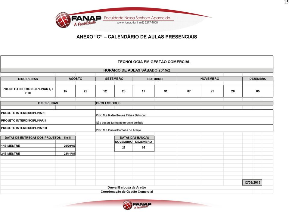 INTERDISCIPLINAR III Prof. M.