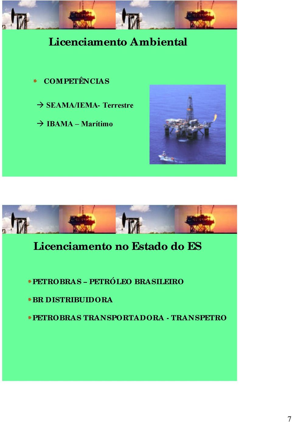 Licenciamento no Estado do ES PETROBRAS